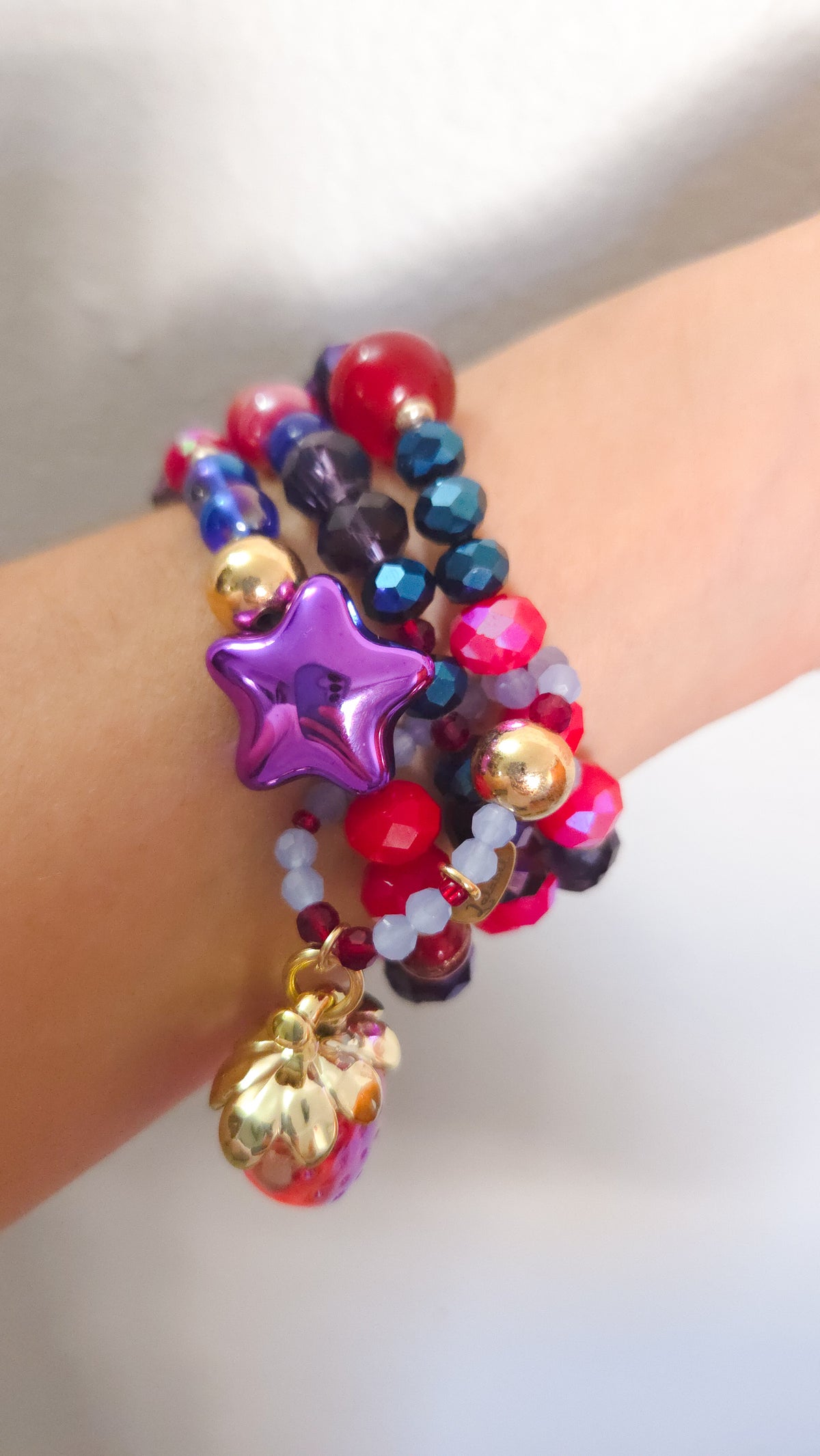 Berry Starburst Stack Bracelet 🍓💜⭐