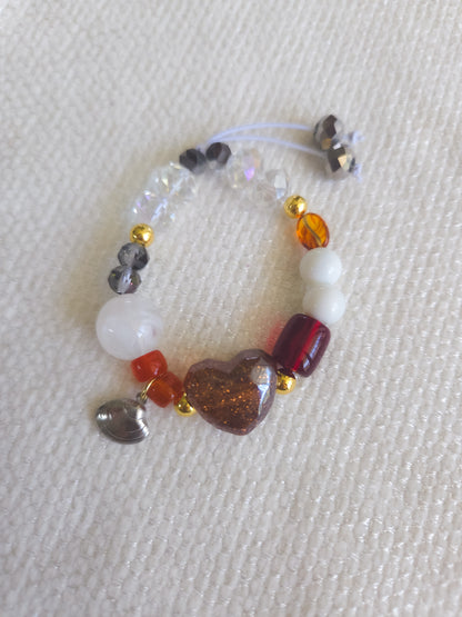 Mocha Heart Shell Bracelet ☕️🩶🐚