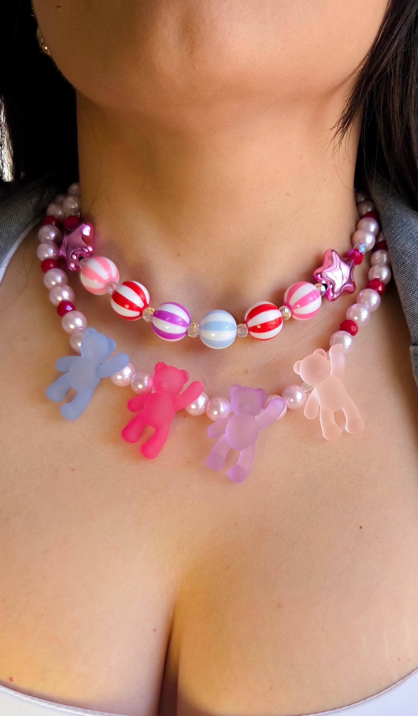 🍬Candy Cane Teddy Dreams Bracelet | Dopamine Dressing | Statement Jewelry