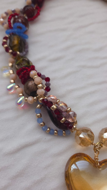 Golden Ember Heart Necklace