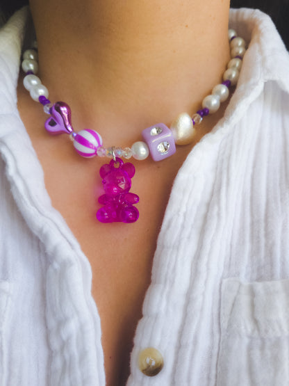 Skittles Teddy Necklace