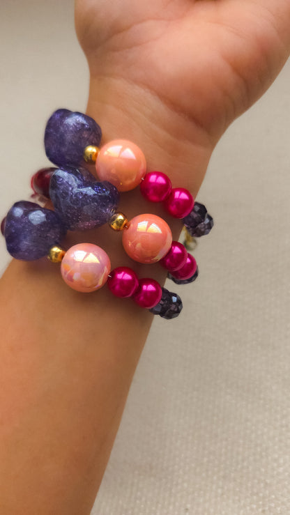 Glitter Heart Pop Bracelet