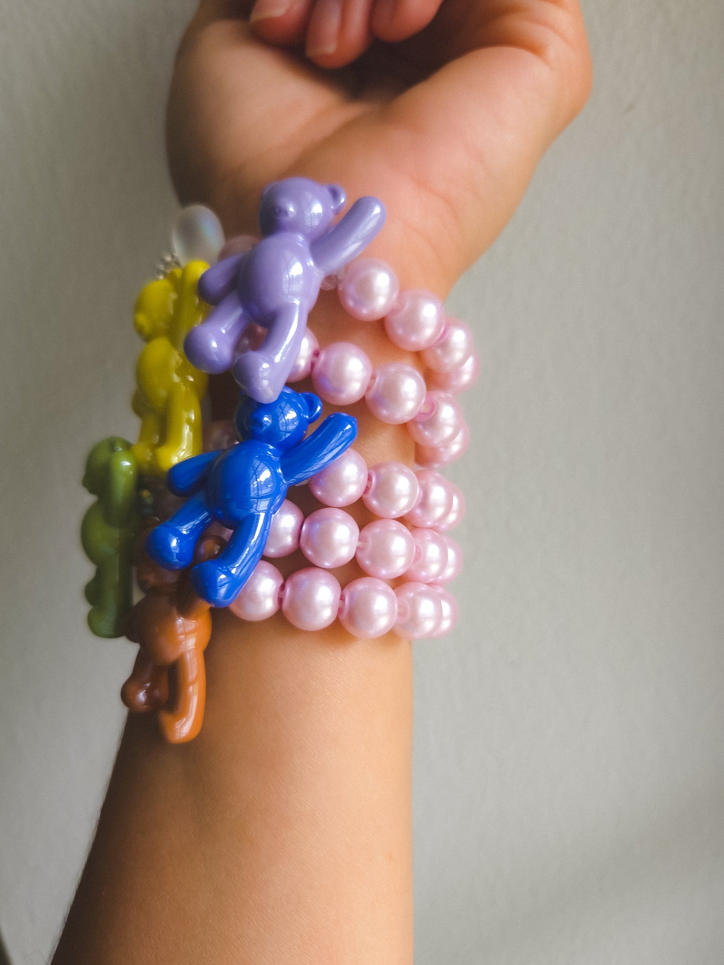 Pink Pearl Teddy Bracelet 🧸