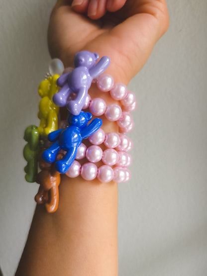 Pink Pearl Teddy Bracelet 🧸