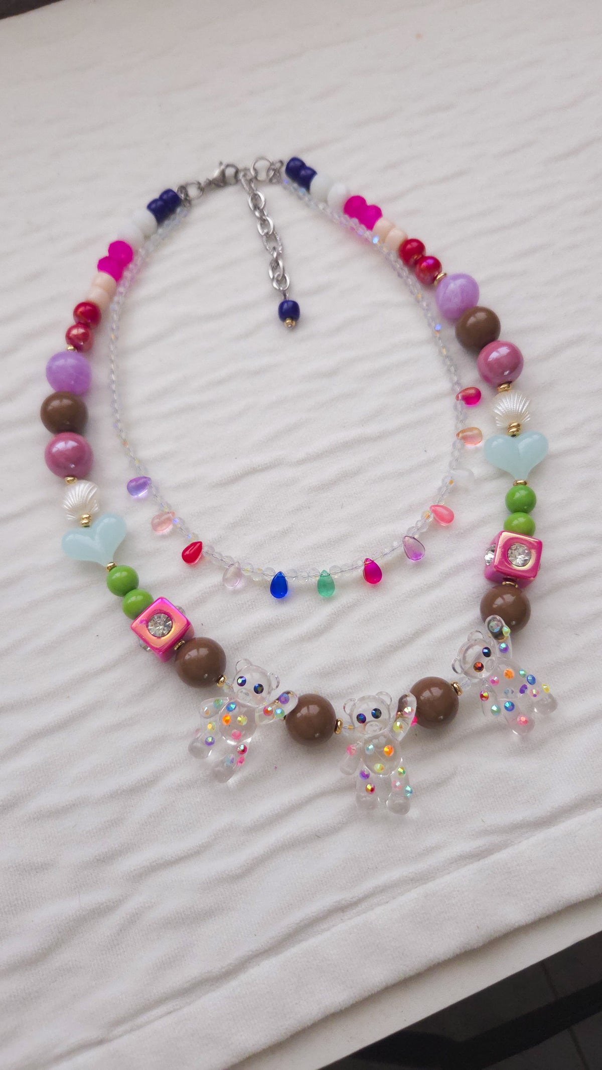 Candy Drip Teddy Layered Necklace