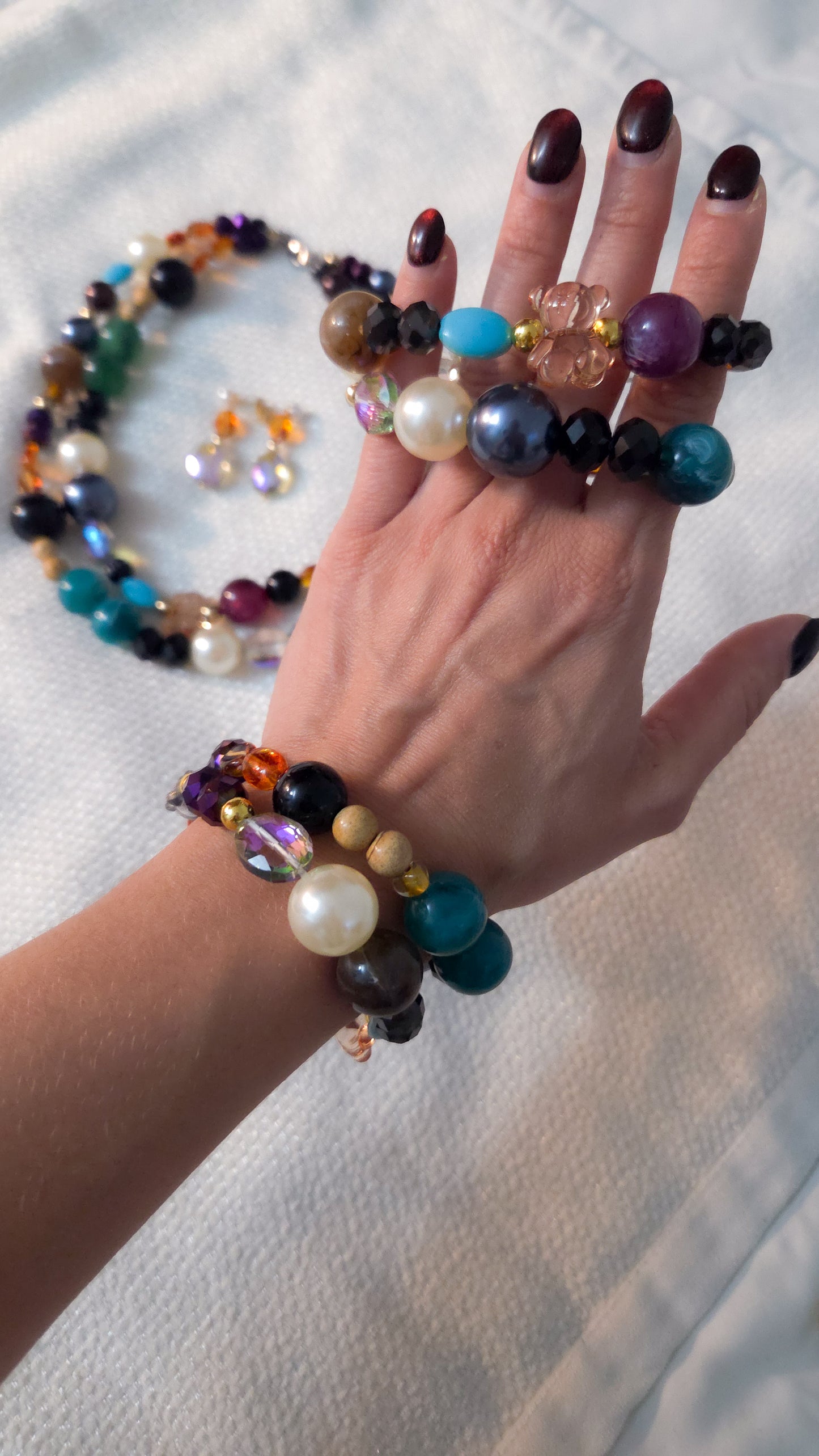 ✨ Funky Chunky 8.0 Bracelet Set— Bold Dopamine Dressing Kawaii Statement 🧸💎