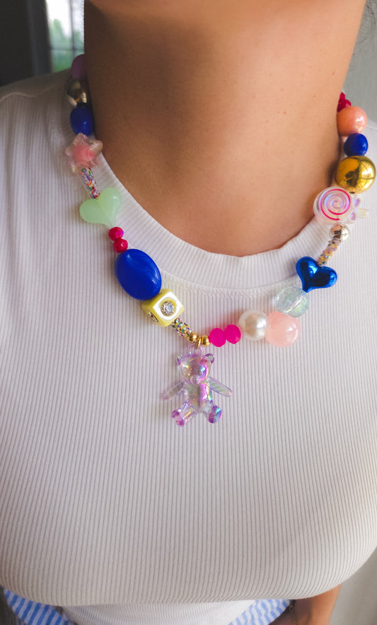 Lavender Teddy Candy Necklace
