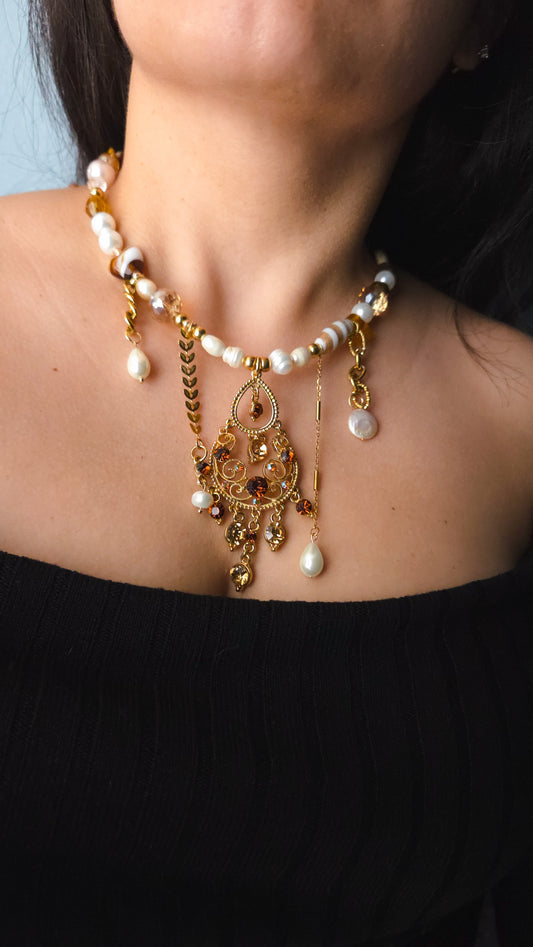 Golden Sol Chandelier Necklace