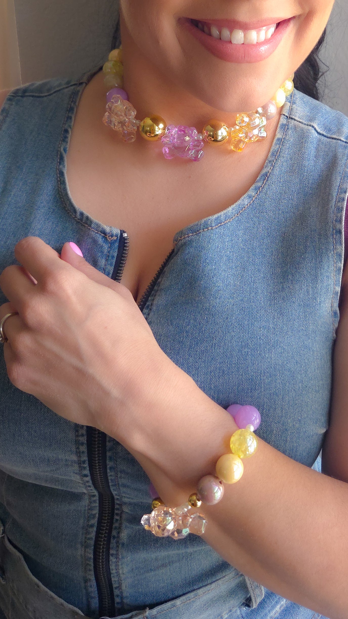 Butter Glow Bracelet | Y2K Pastel Teddy Charm