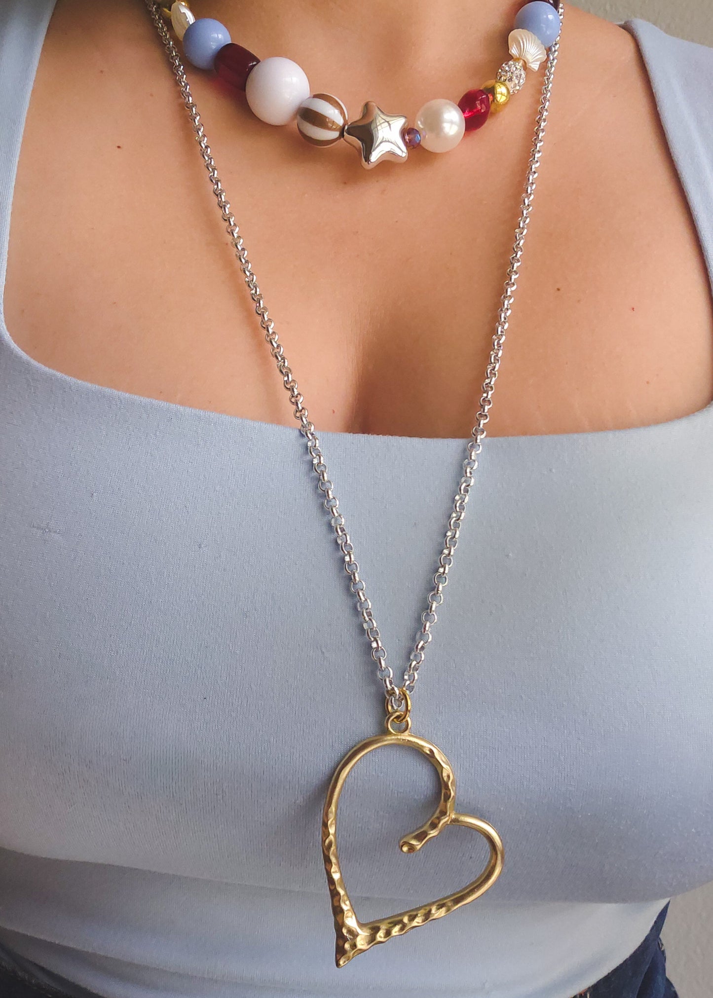 Golden Heart Chain Necklace