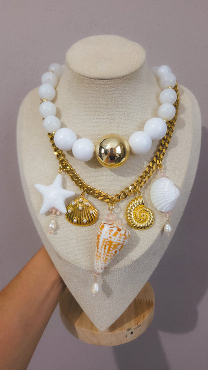 Seashell Icon Layered Necklace