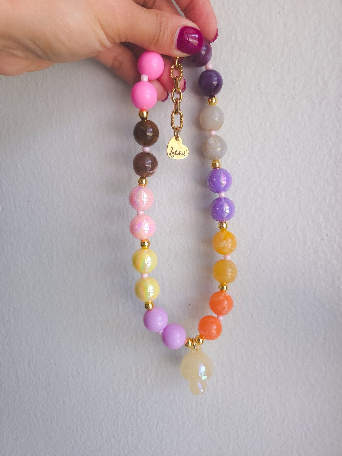 Rainbow Mushroom Necklace