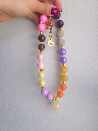 Rainbow Mushroom Necklace