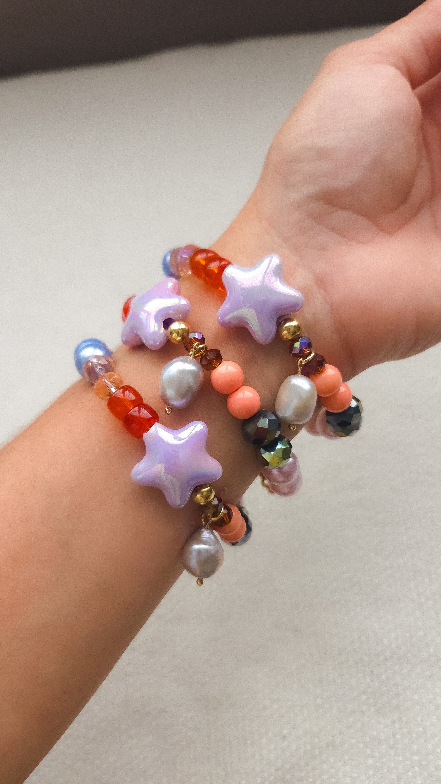 Lavender Star Pearl Bracelet