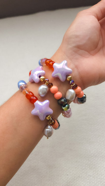 Lavender Star Pearl Bracelet