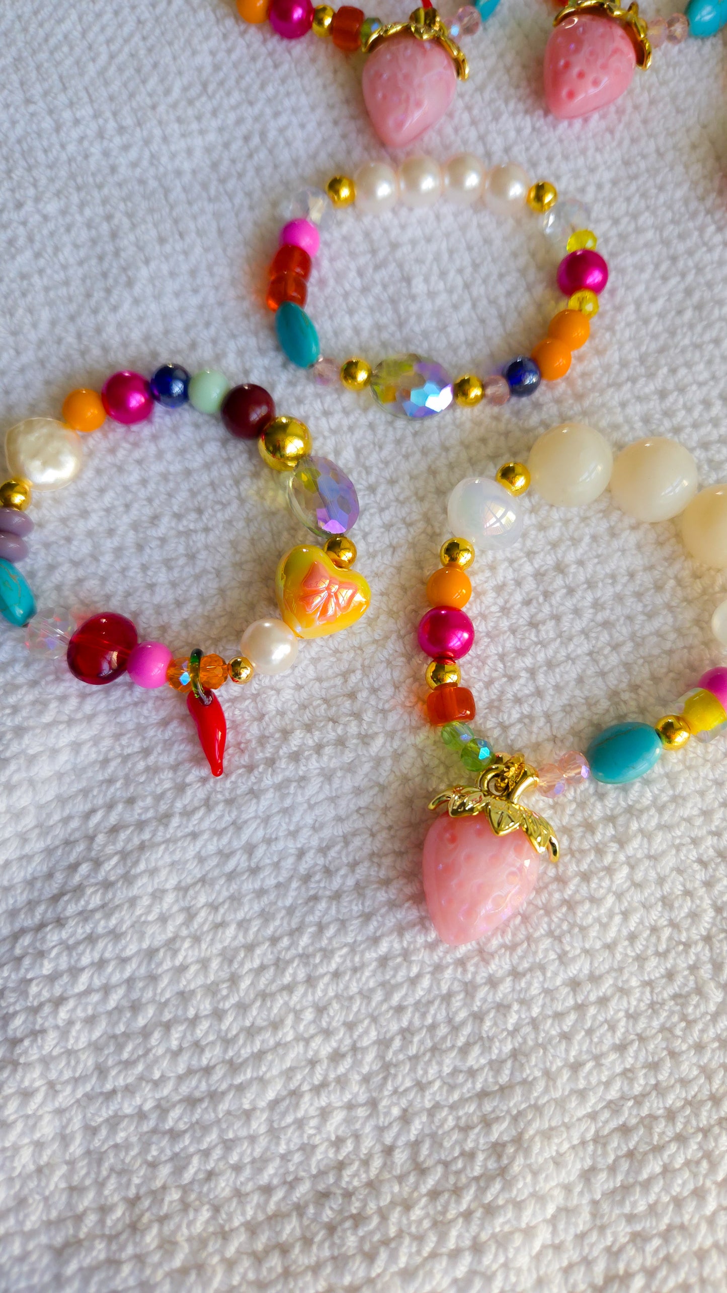 🍓🌶️❤️Berry Cute Bracelet Set ✨️| Handmade Y2K Dopamine Dressing Jewelry