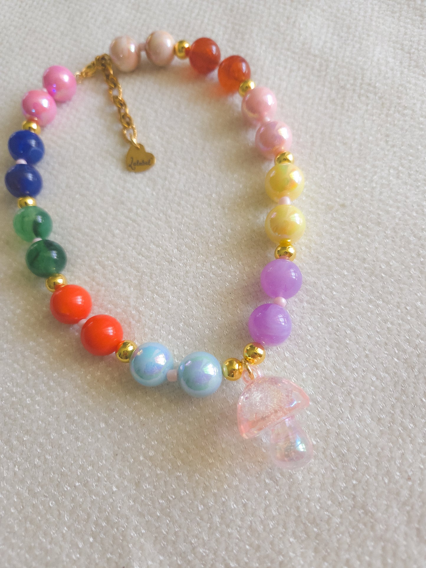 Rainbow Mushroom Necklace