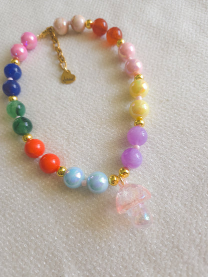 Rainbow Mushroom Necklace