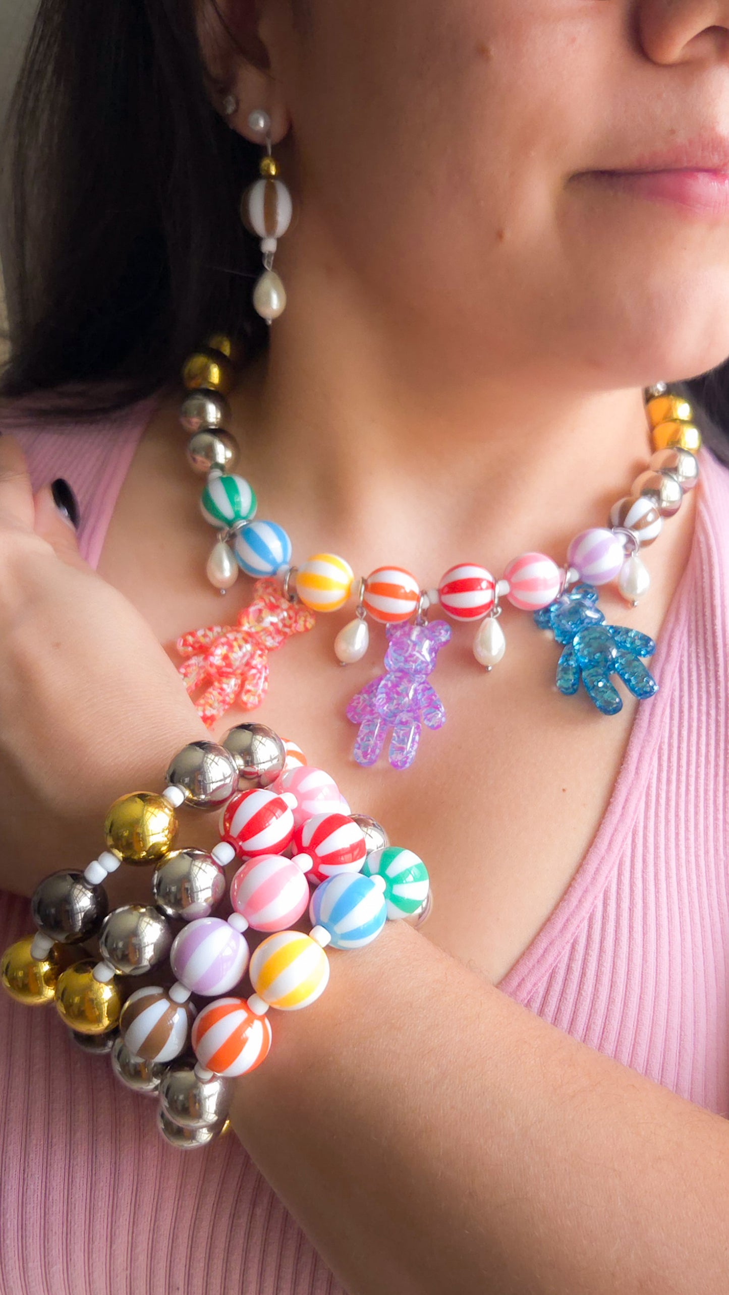 Sugar Rush Bracelet Set 🍬💖 – Sweet, Chunky & Full of Joy