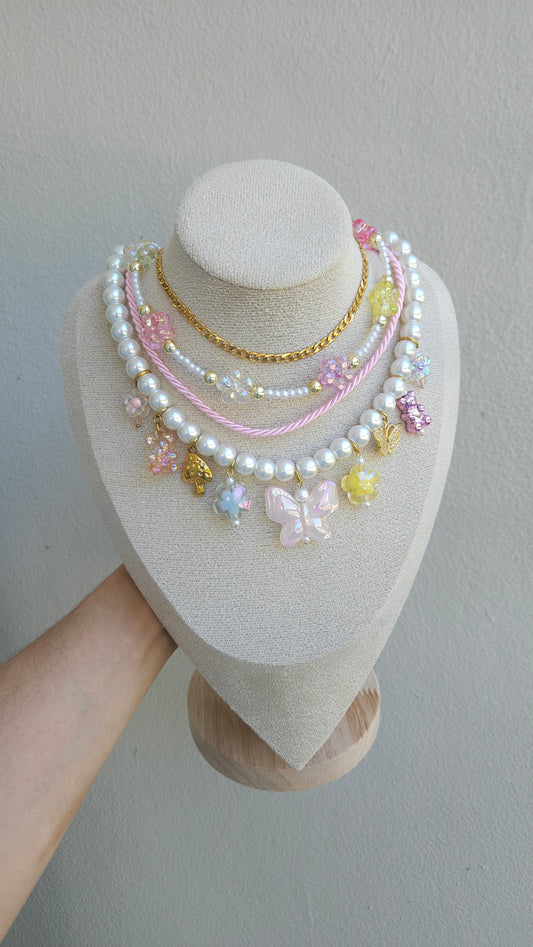 Dreamy Pastel Garden Charmed Necklace