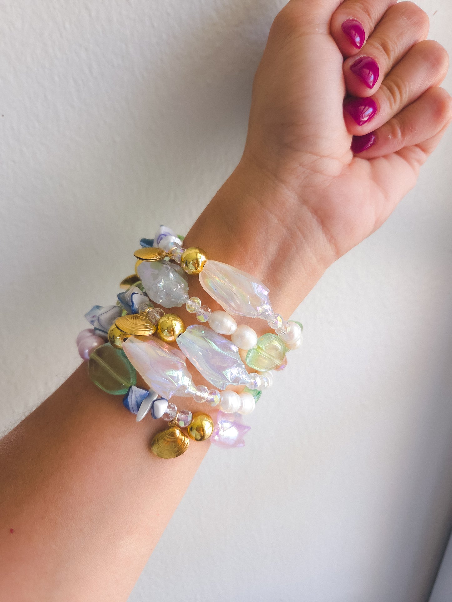 Sea Glass Pearl Bracelet 🐚