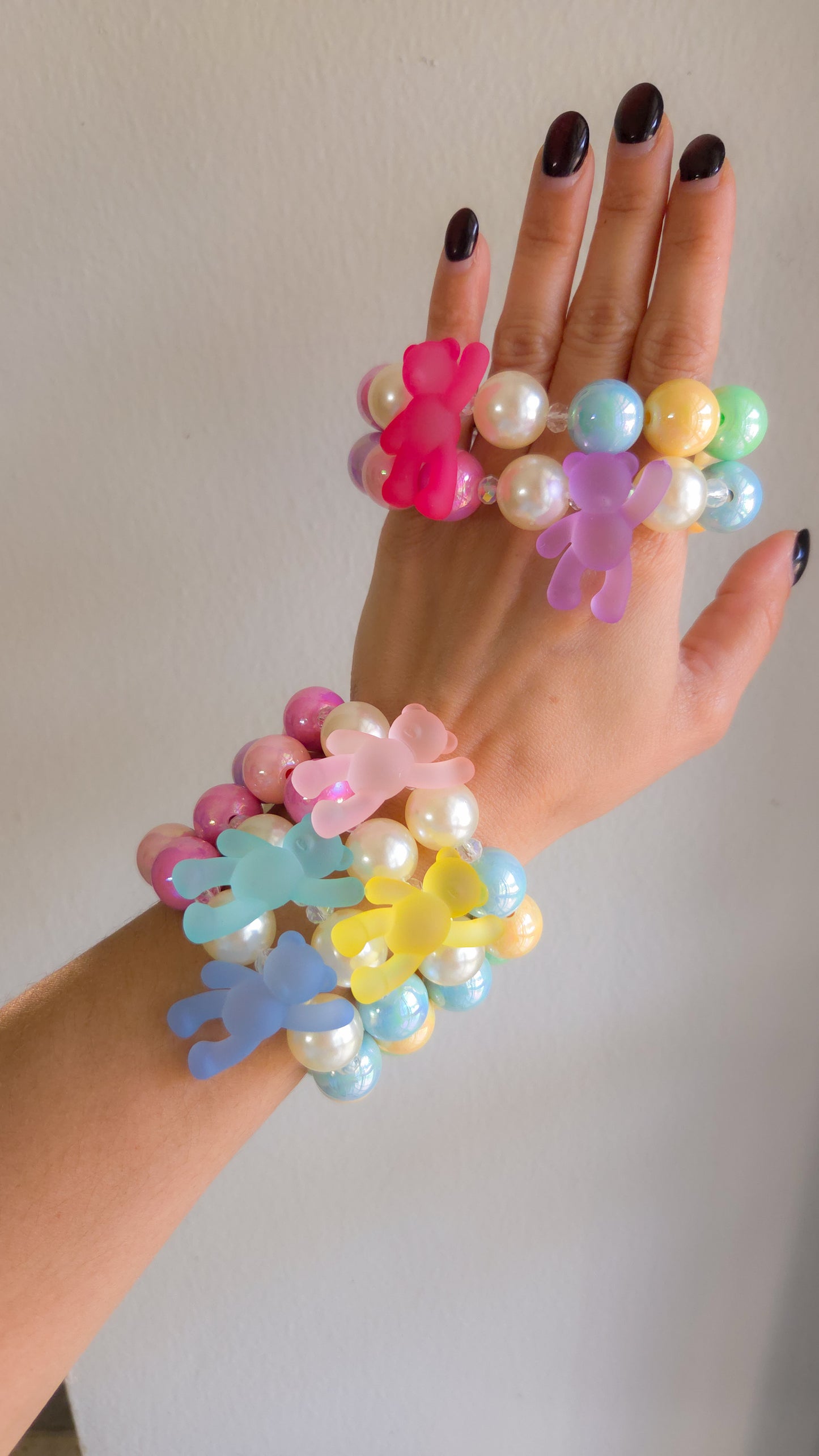🍬 SOUR Teddies Bracelet Set – Y2K Kawaii Dopamine Dressing Jewelry | Handmade Elastic Bracelets