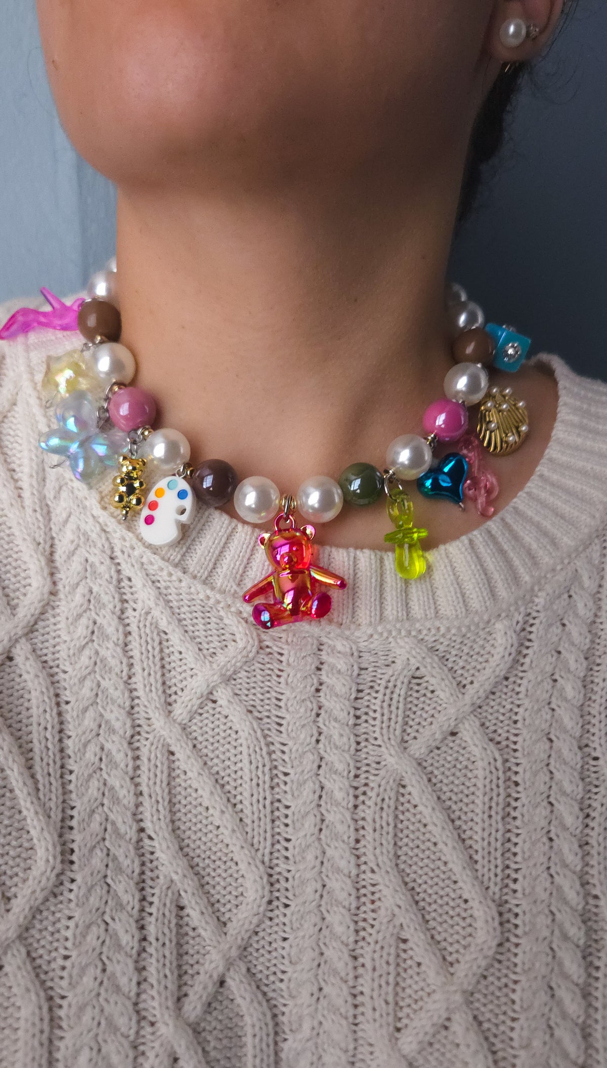 Charm Story Pearl Necklace