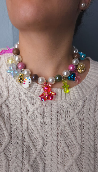 Charm Story Pearl Necklace