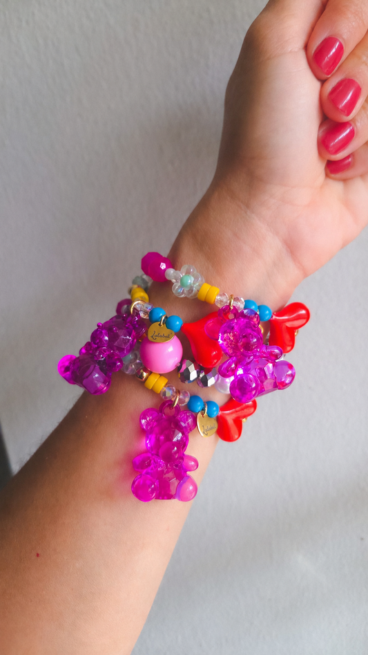 Candy Heart Teddy Bracelet