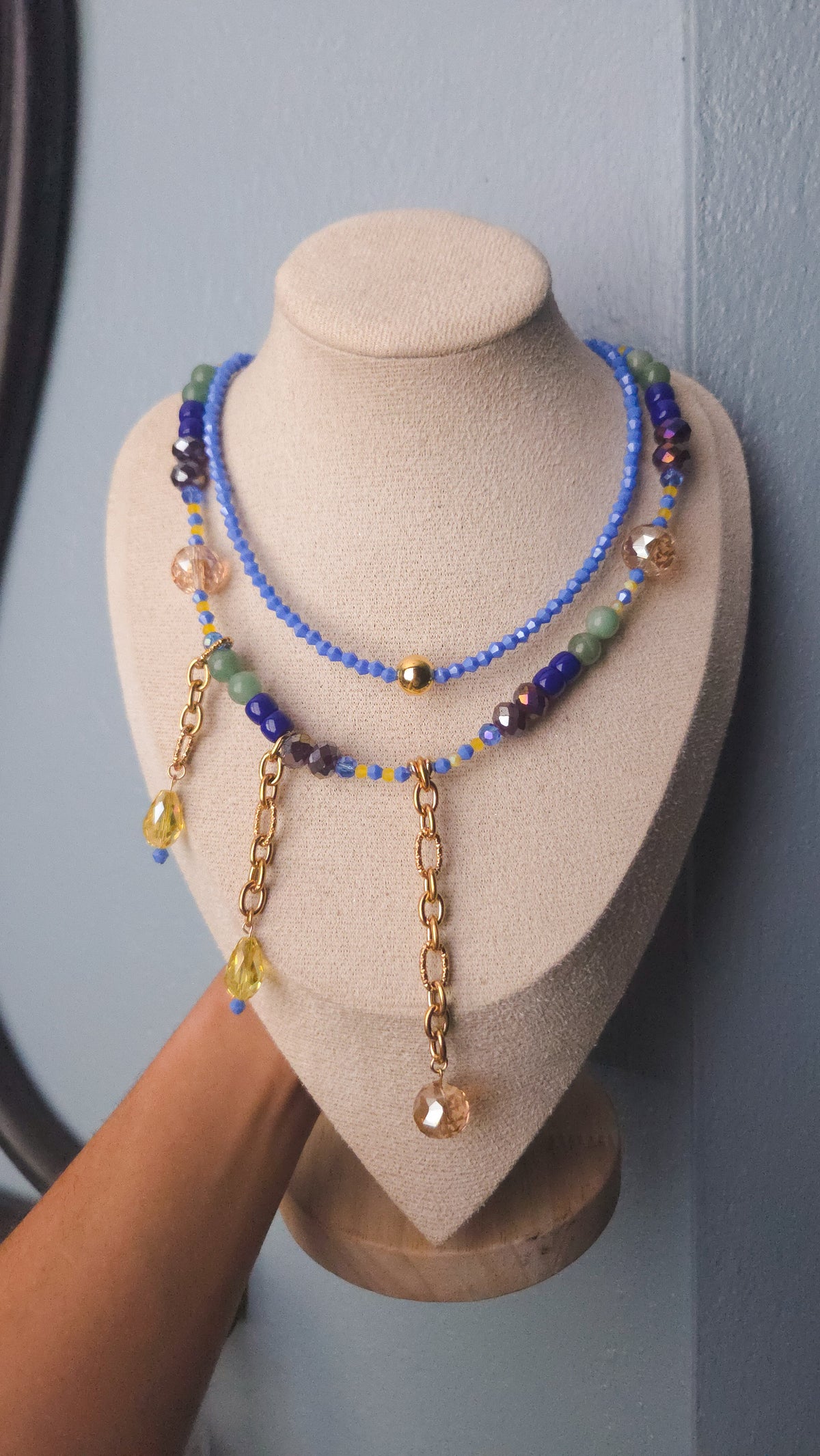 Blue Hour Crystal Layered Necklace
