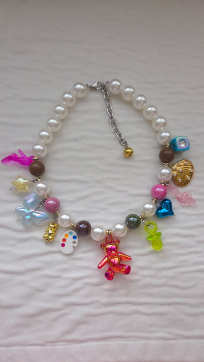 Charm Story Pearl Necklace