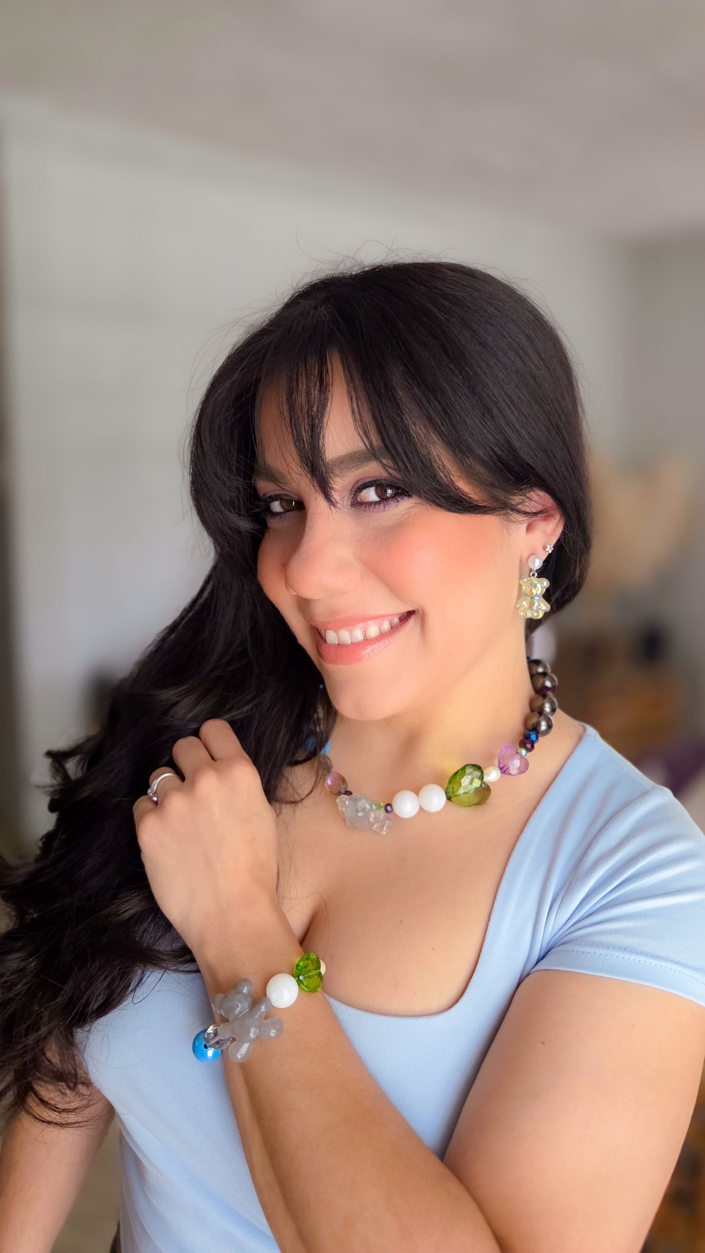 Cosmic Heart Teddy Bracelet | Y2K Dopamine Dressing Jewelry