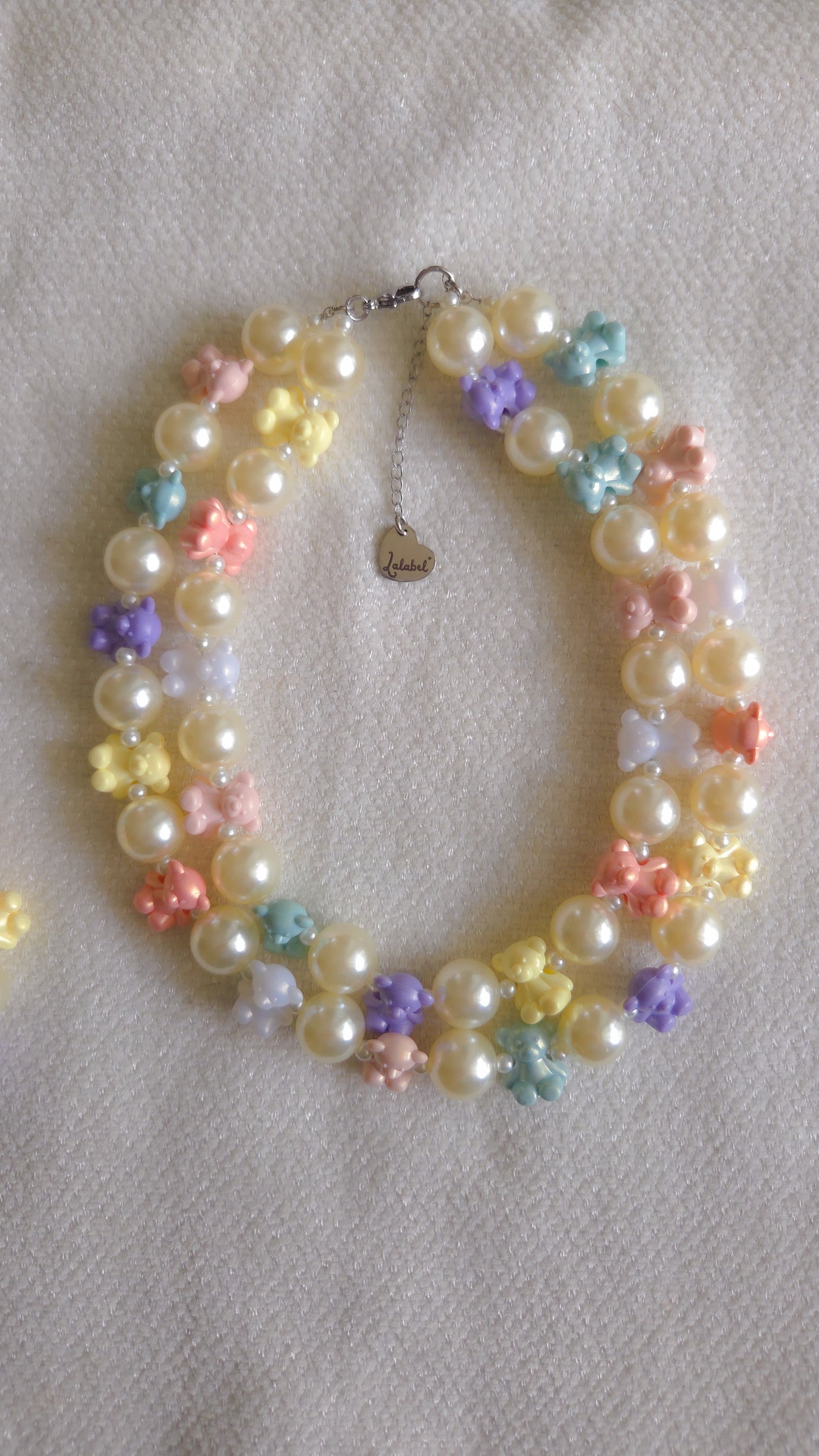 ✨️Rainbow Pastel Teddy Necklace | Dopamine Dressing | Kawaii Pastel Aesthetic