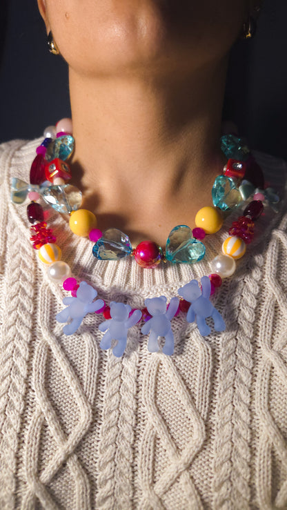 Bubblegum Teddy Dream Layered Necklace