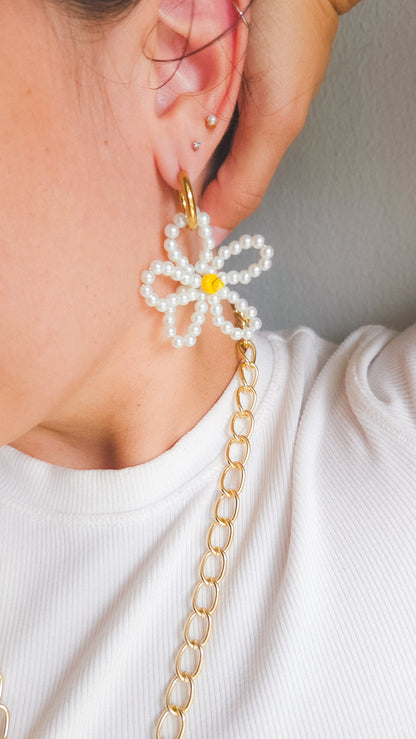 Daisy Pearl Hoops