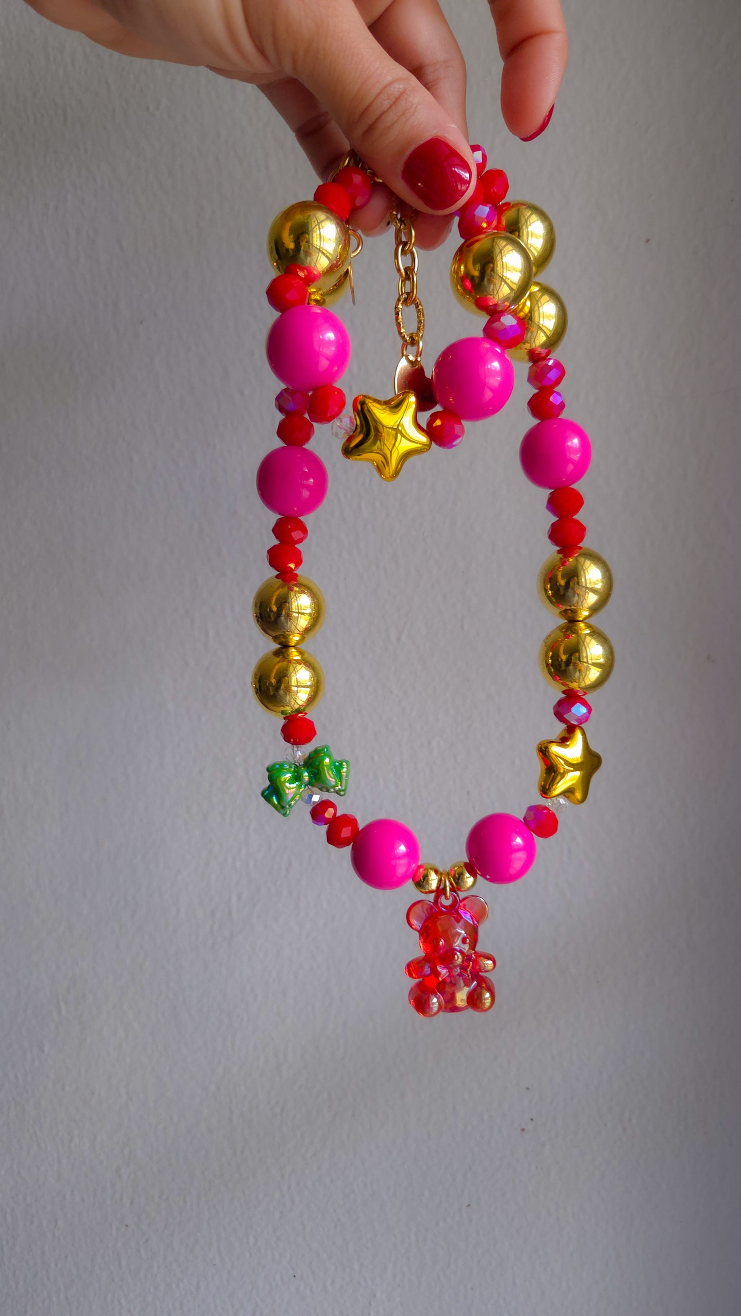 🎄 Merry & Bright Teddy Necklace