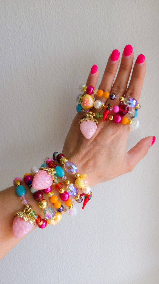 🍓🌶️❤️Berry Cute Bracelet Set ✨️| Handmade Y2K Dopamine Dressing Jewelry