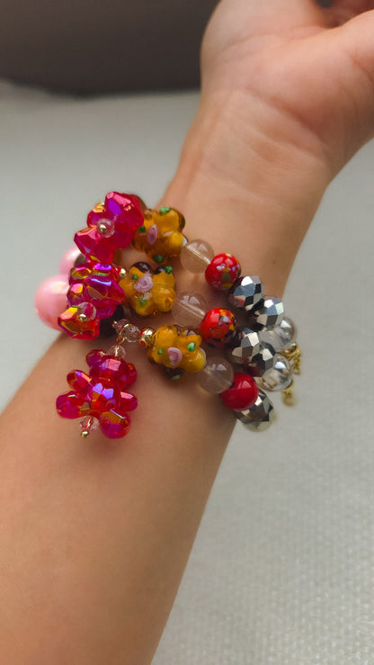 Ruby Bloom Teddy Bracelet