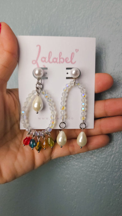 Crystal Pearl Cascade Earrings