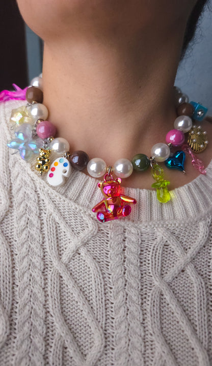 Charm Story Pearl Necklace