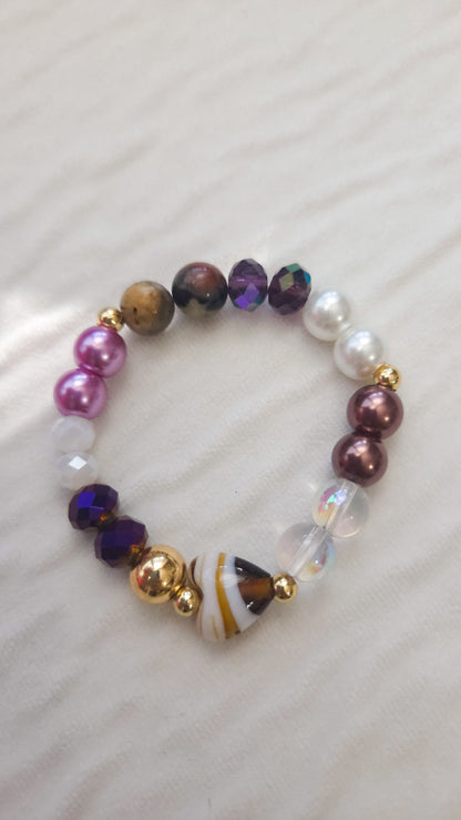 Mocha Pearl Heart Bracelet