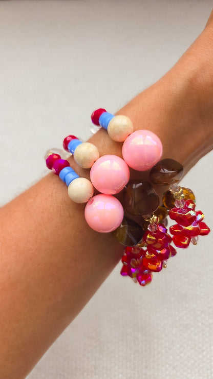 Ruby Bloom Teddy Bracelet