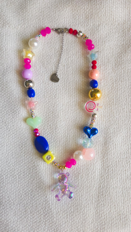 Lavender Teddy Candy Necklace