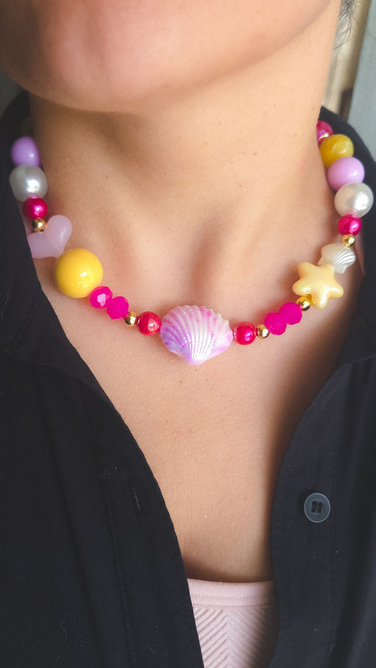 Lavender Shell Pop Necklace