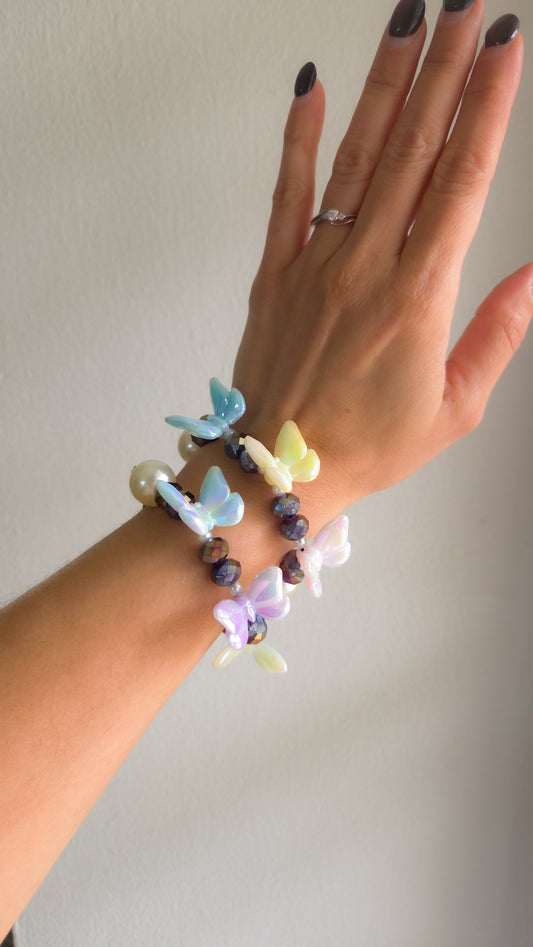 🦋✨ Iridescent Flutter Bracelet Set – Kawaii | Dopamine Dressing ✨🦋