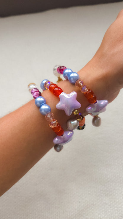 Lavender Star Pearl Bracelet