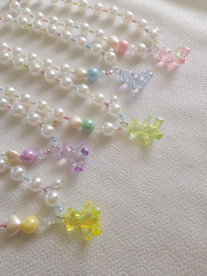Sweet Pearl Teddy Necklace