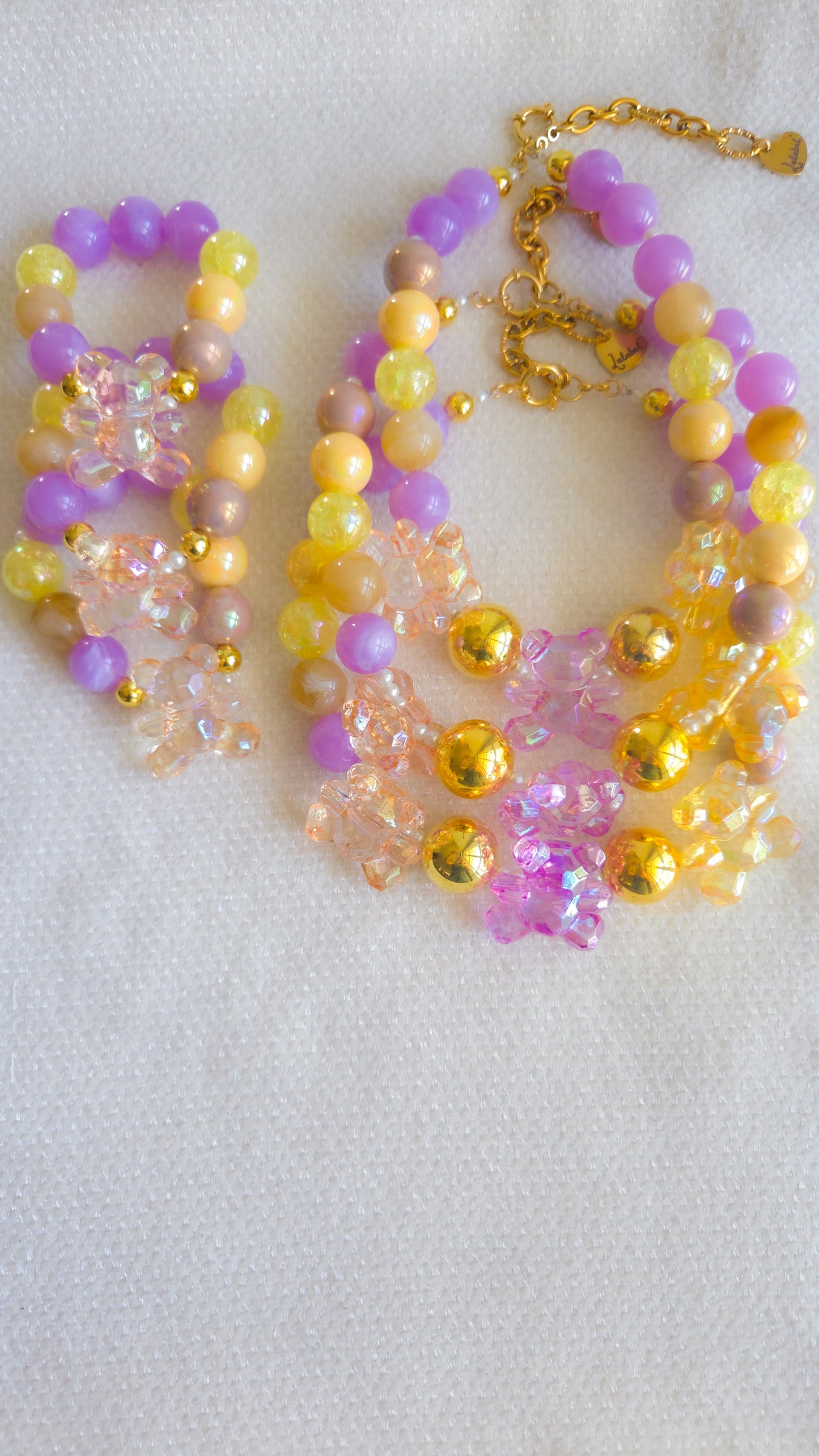 Butter Glow Bracelet | Y2K Pastel Teddy Charm