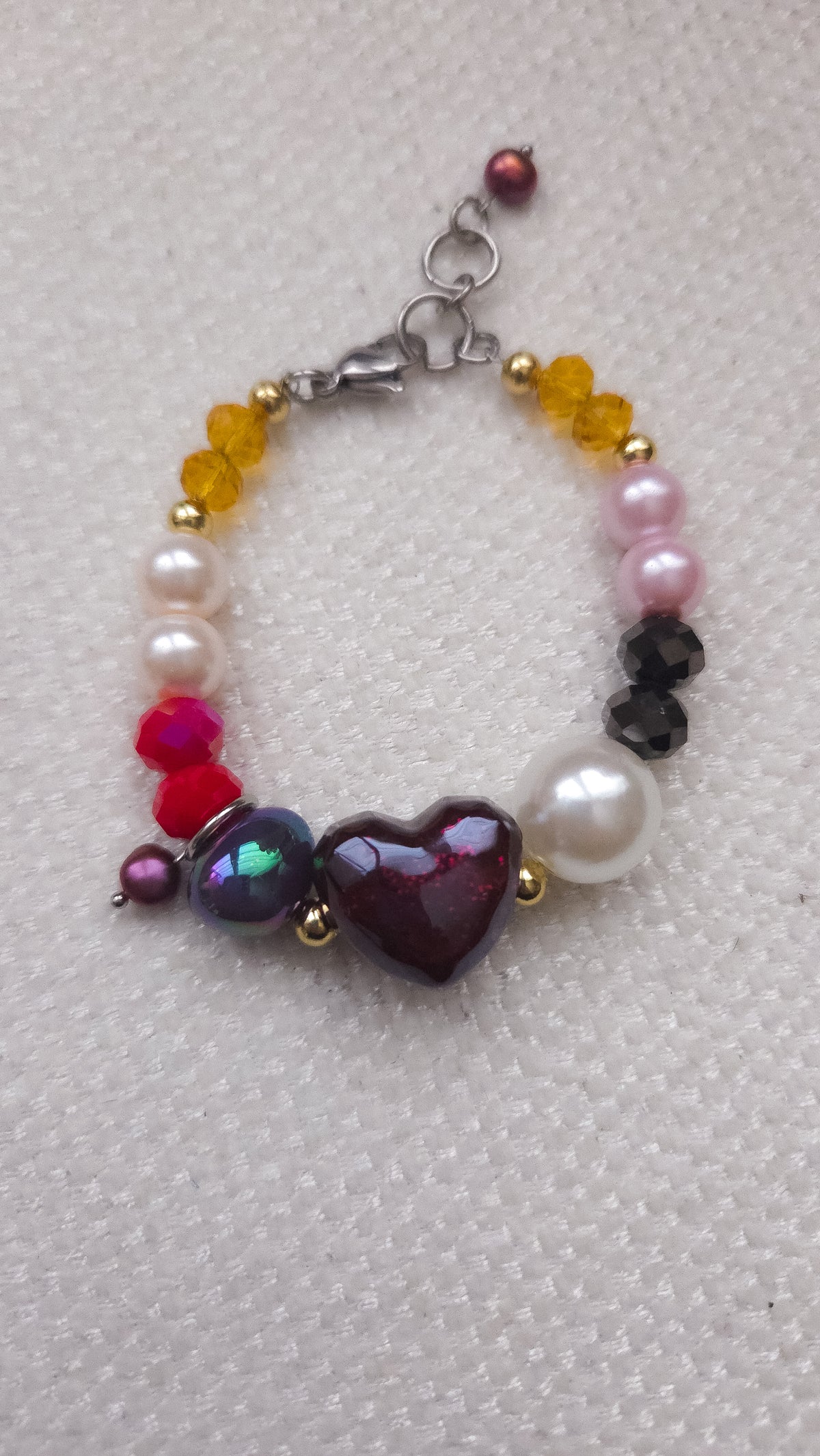 Glitter Heart Pop Bracelet