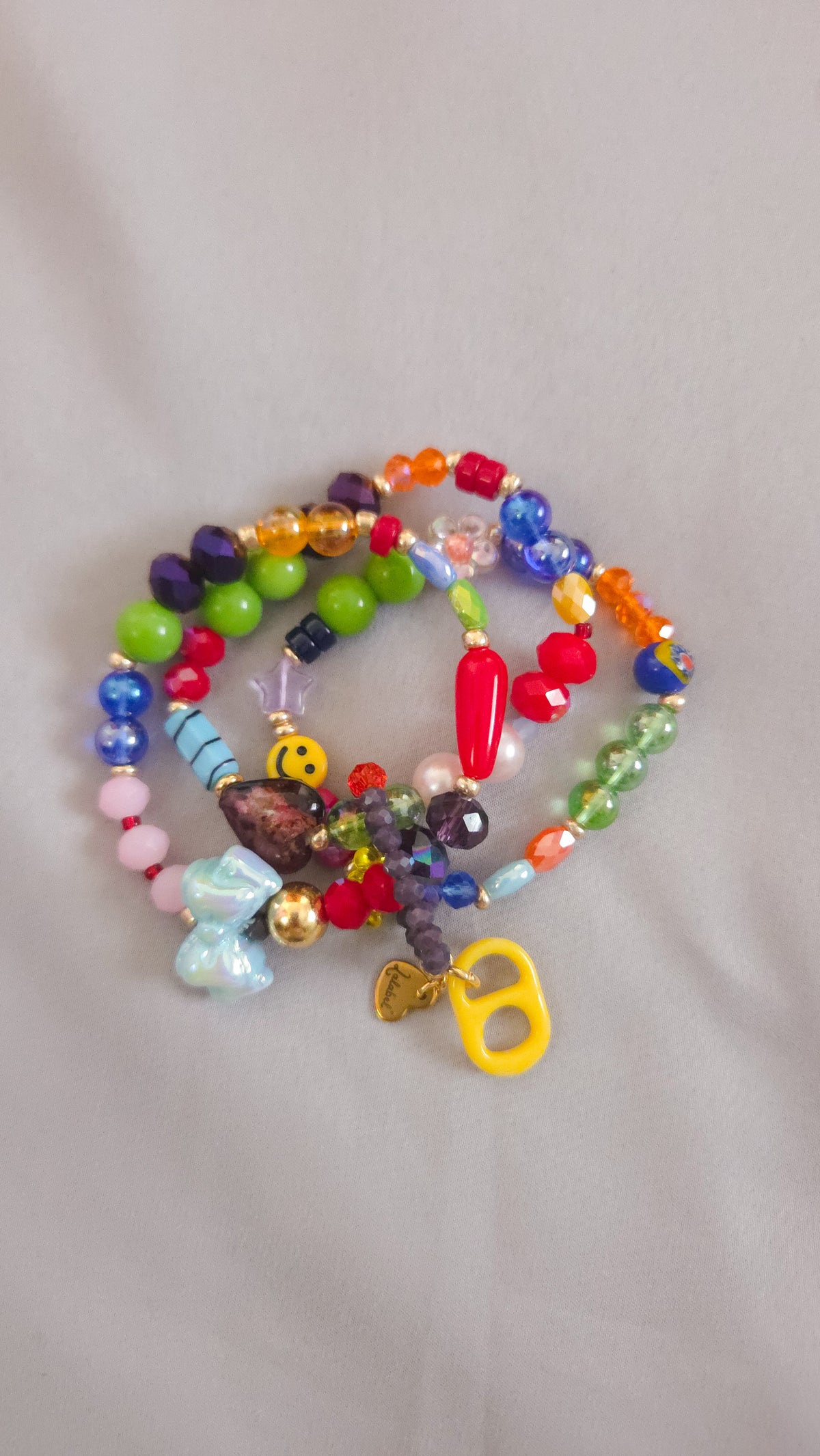 Happy Chaos Stack Bracelet 🌈💛🎀